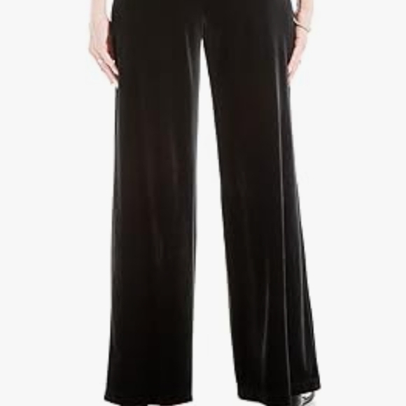 Max Studio ponte velvet Elastic Elegant Black Wide-Leg Pants office work XL - Picture 3 of 10